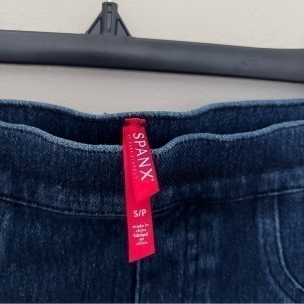 Spanx Blue Cotton Skinny Jeggings Pull on Jeans Jean-ish Ankle Leggings - Picture 3 of 9